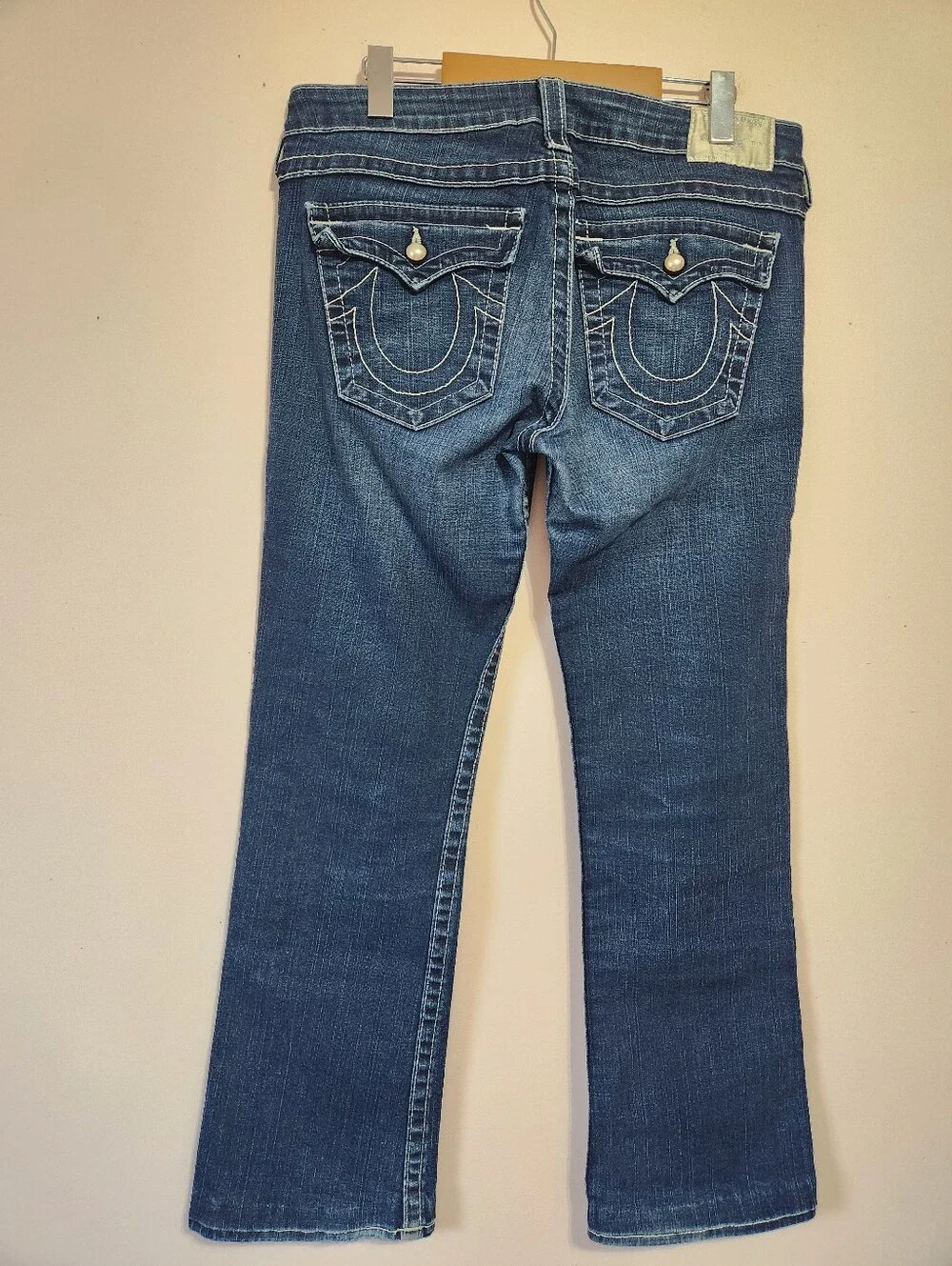 True Religion Becky Y2K Pearl Button Flap Pocket Bootcut Jeans Size 31 - Picture 3 of 15